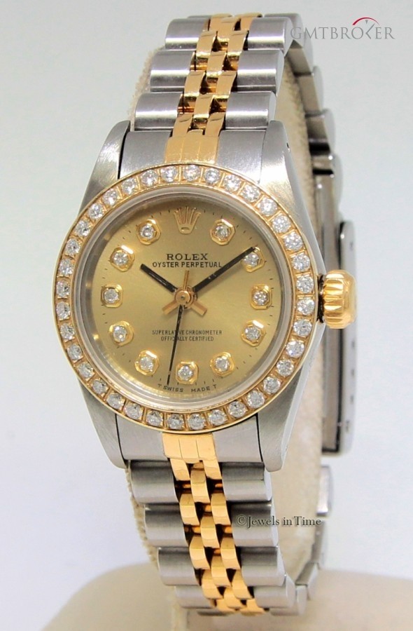 Rolex Oyster Perpetual No Date 18k Yellow Gold Steel Dia 67193 161975