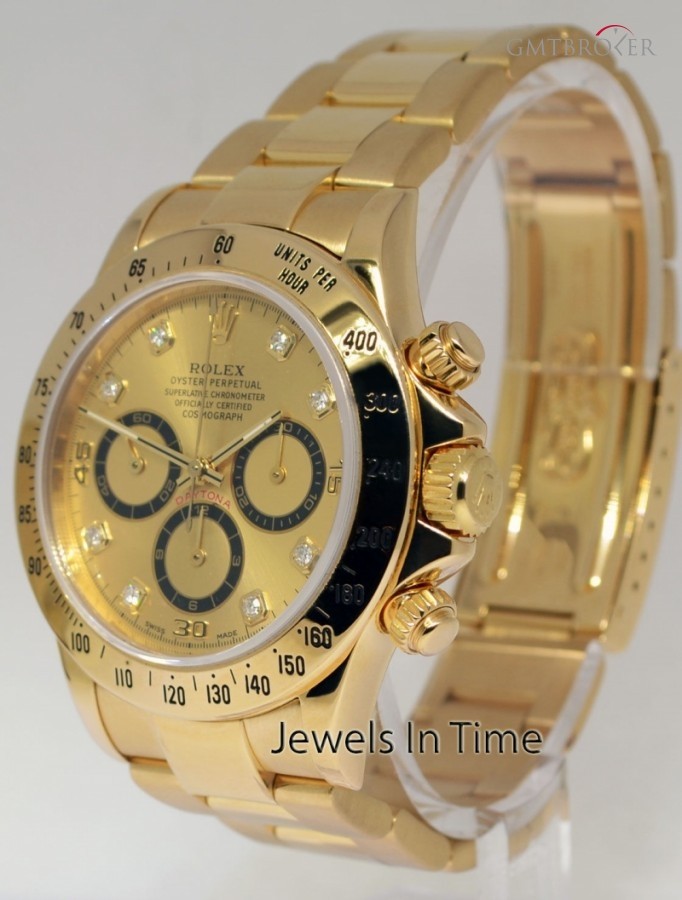 Rolex Daytona Zenith 18k Yellow Gold Diamond Dial Watch 16528 375943