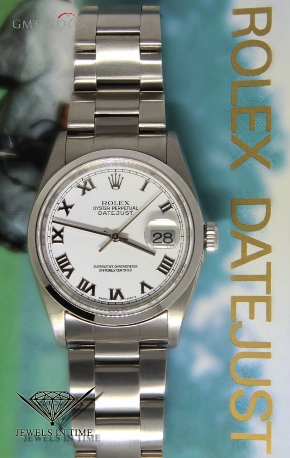 Rolex Datejust Stainless Steel White Roman Dial Automati 16220 463949