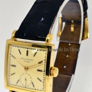 Omega Square Vintage 18k Yellow Gold Mens 18J Watch Fanc 1431 478701