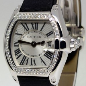 Cartier Roadster 18k White Gold Diamonds Ladies Watch BoxP WE500260 161987