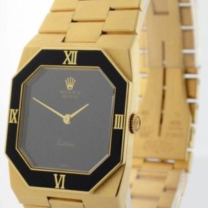 Rolex Cellini Mens 18k Yellow Gold Bracelet Watch Windup 4354 156949