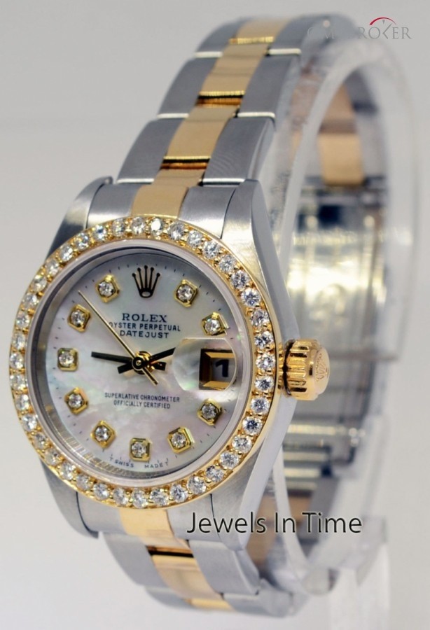 Rolex Ladies Datejust Steel  18k Gold Diamond  MOP Watch 79163 414055
