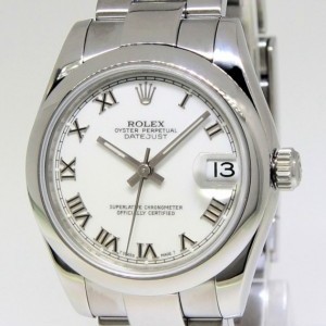 Rolex Datejust Stainless Steel White Roman Dial Midsize 178240 214143