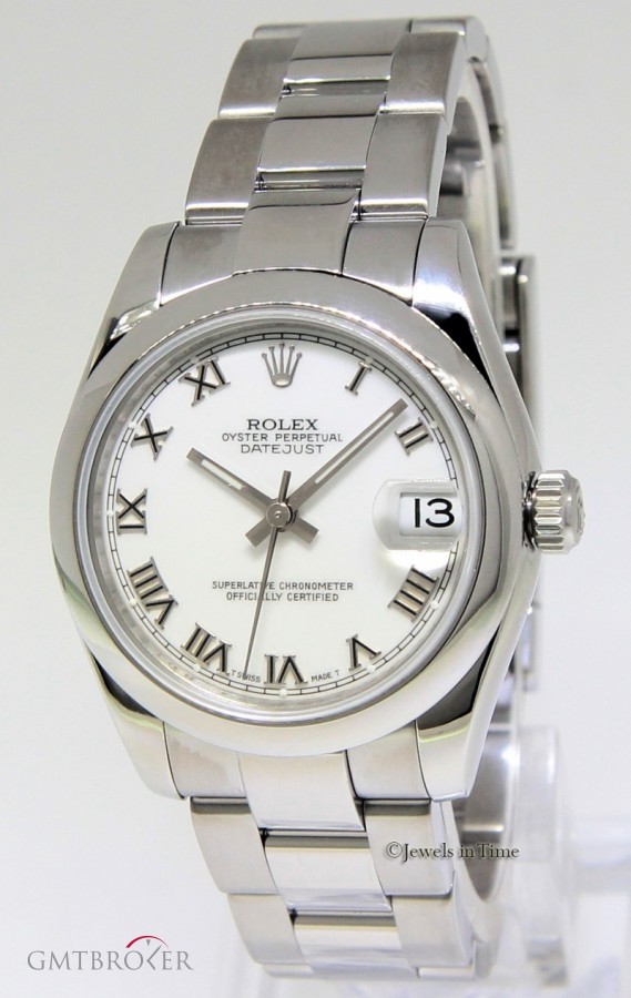 Rolex Datejust Stainless Steel White Roman Dial Midsize 178240 214143