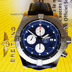 Breitling Super Avenger Steel Chronograph Mens Watch BoxPape A13370 484403