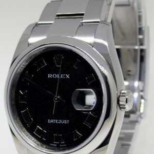 Rolex Mens Datejust 116200 Steel Oyster Bracelet Black J 116200 161909