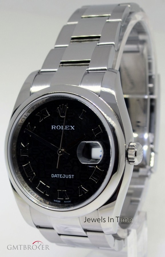 Rolex Mens Datejust 116200 Steel Oyster Bracelet Black J 116200 161909