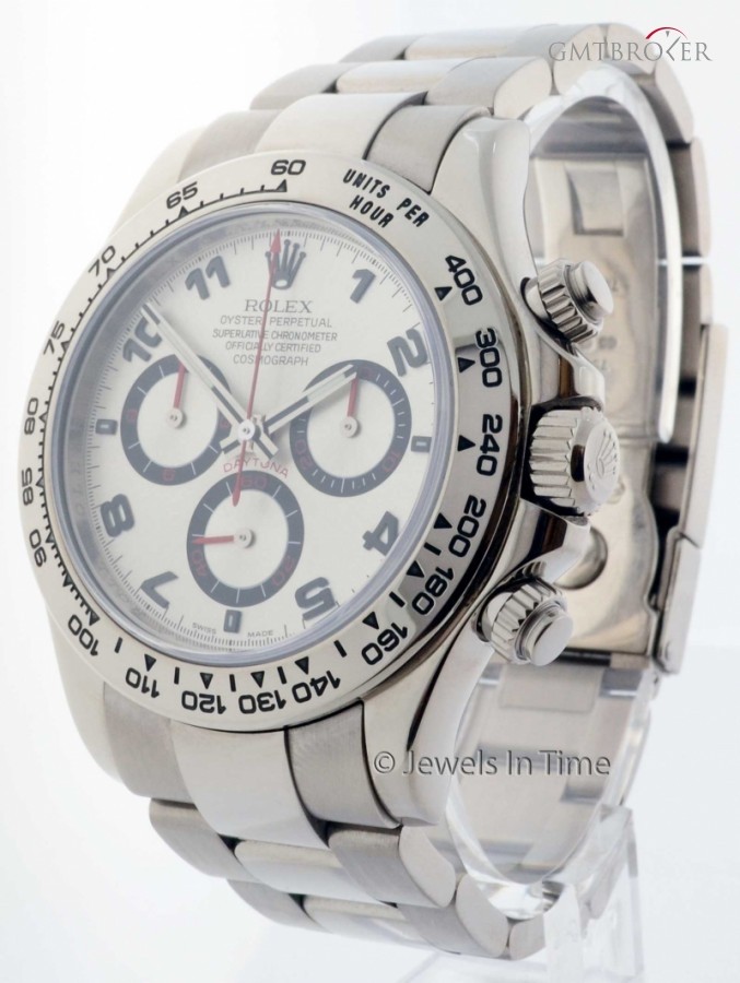 Rolex Mens Daytona 18k White Gold Chronograph Watch Box 116509 156649