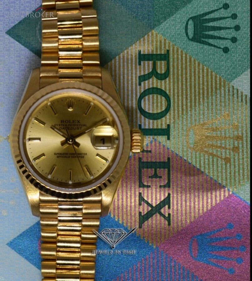 Rolex Ladies Datejust President 18k Yellow Gold Watch  B 79178 450287
