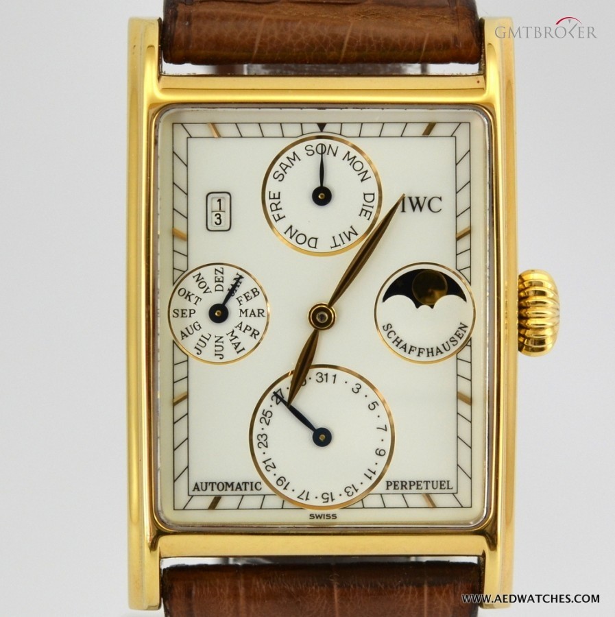 IWC NOVECENTO IW3545 PERPETUAL CALENDAR MOON PHASE YEL IW3547-01 12927