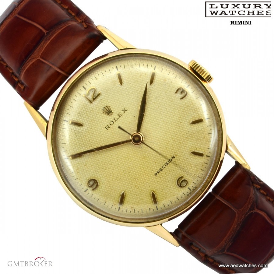 Rolex PRECISION 8961 GUILLOCHE DIAL YELLOW GOLD 1950s nessuna 343377