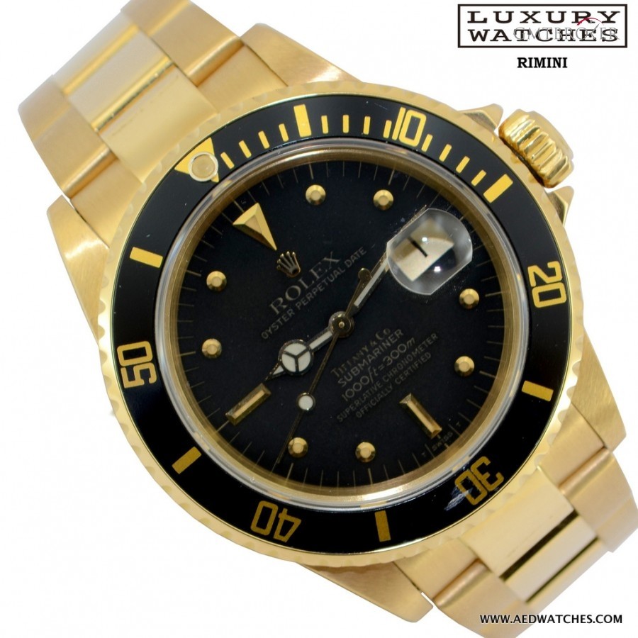 Rolex SUBMARINER 16808 NIPPLE DIAL BY TIFFANY GOLD Foto 1 hoch