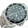 Rolex Mens  Submariner Stainless Steel Watch w Black Dia
