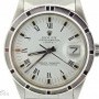 Rolex Mens  Date Stainless Steel Watch wWhite Roman Dial