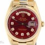 Rolex Mens Solid 18k Gold Day-Date President Watch wRed