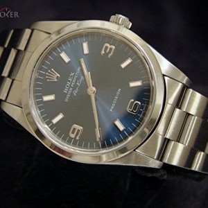 Rolex Mens  Air-King No Date Stainless Steel Watch wBlue 14000 247965