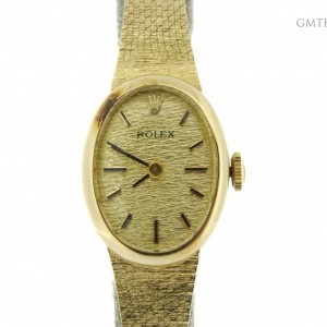 Rolex Rare Ladies  Vintage Deco Solid 14k Yellow Gold Wa nessuna 285397