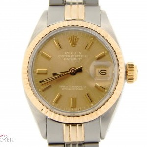 Rolex Ladies  2tone 14k GoldSS Datejust Watch wChampagne 6917 211937