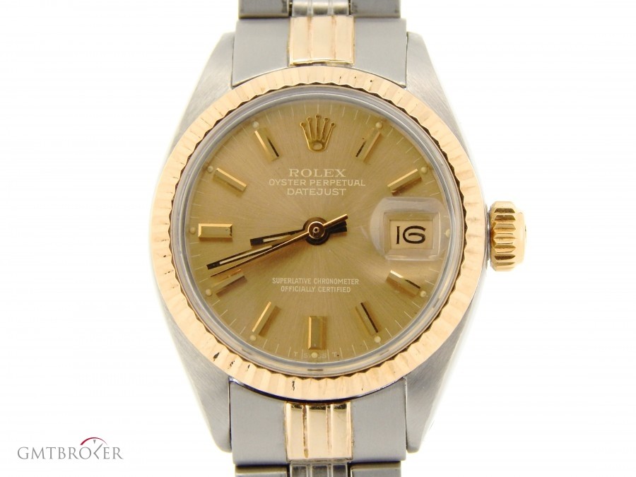 Rolex Ladies  2tone 14k GoldSS Datejust Watch wChampagne 6917 211937