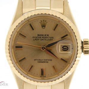 Rolex Vintage Ladies  18k Yellow Gold Datejust Watch Cha 6517 213035