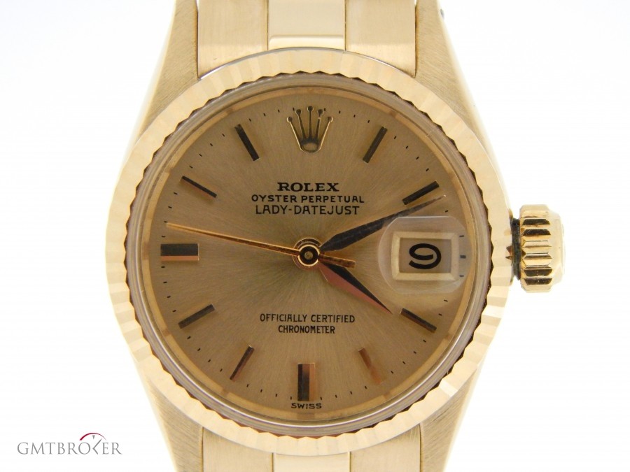 Rolex Vintage Ladies  18k Yellow Gold Datejust Watch Cha 6517 213035