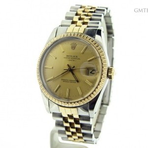 Rolex Mens  Date 2tone 18k Yellow GoldSS Watch wGold Dia 15053 247633