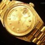 Rolex Mens  Day-Date President 18k Gold Watch wGold Diam