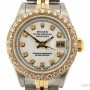 Rolex Ladies  2tone 18k GoldSS Watch wWhite Diamond Dial