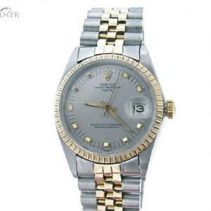 Rolex Mens  Date 2tone 14k Yellow GoldSS Watch wGray Dia 1500 247275