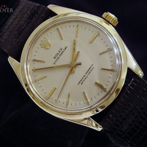Rolex Mens Rolex Oyster Perpetual No Date 14k Gold Watch nessuna 247735