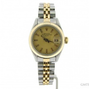 Rolex Ladies  Date 2tone 18k GoldSteel Watch wGold Dial 6917 214707