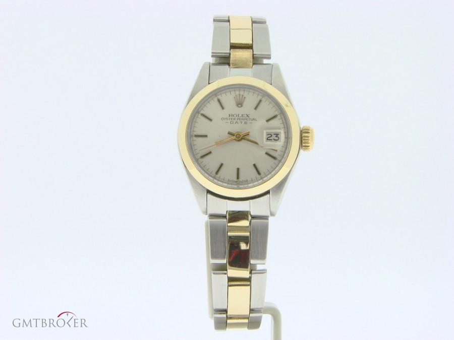 Rolex Ladies  Date 2tone 14k Yellow GoldSS Watch wSilver 6917 213395
