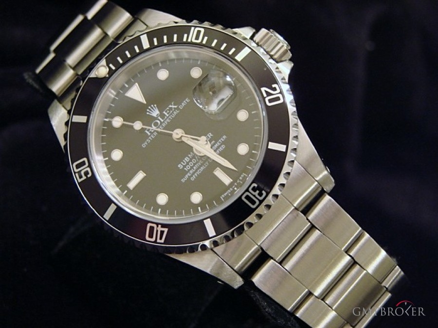 Rolex Mens  Stainless Steel Submariner Date Watch w Blac 16610 245871
