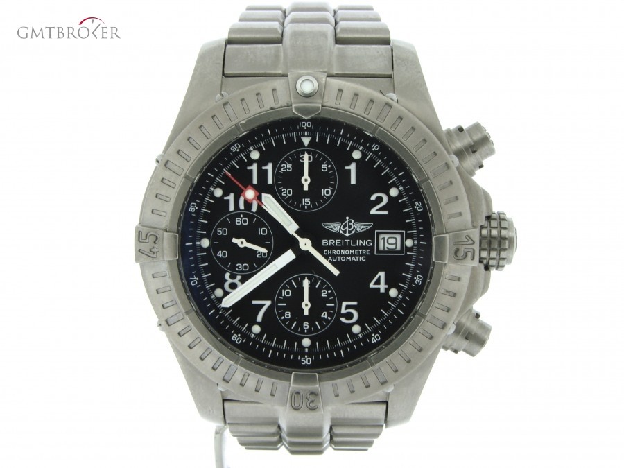Breitling Mens  Chrono Avenger Titanium Watch wBlack Dial E1 E13360 216889