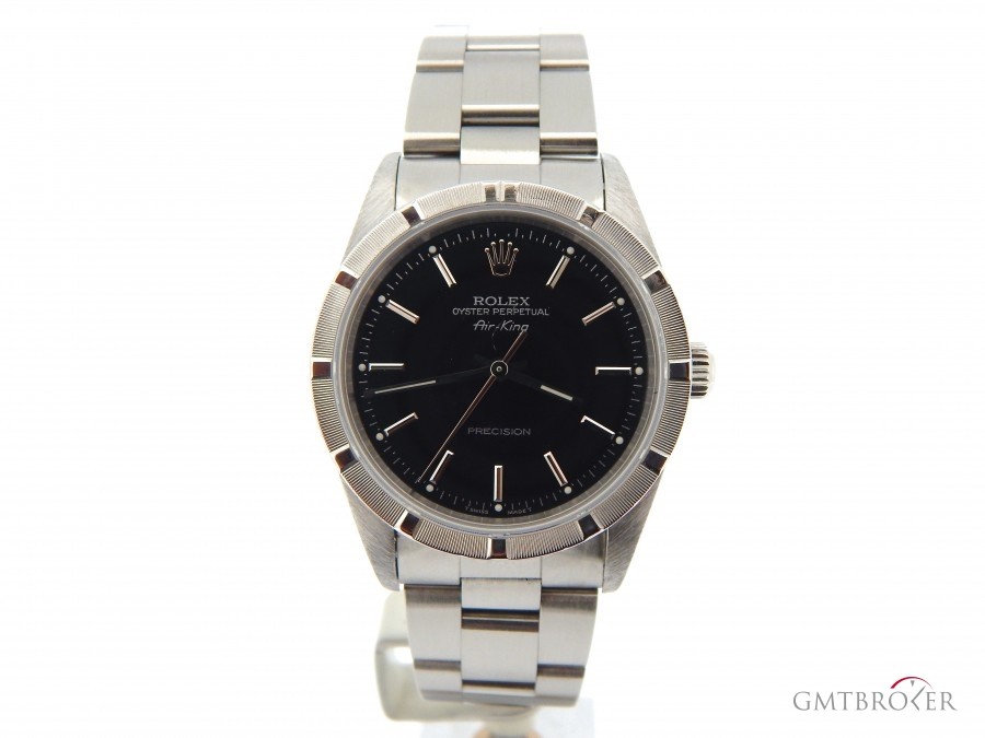 Rolex Mens  Air-King Stainless Steel Watch wBlack Dial 1 14010 210743