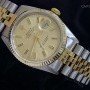 Rolex Mens  Datejust 2tone 18k Yellow GoldSS Watch w Gol