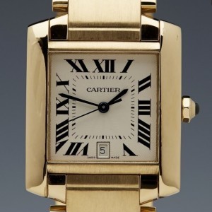 Cartier Tank Francaise Mens 18k Yellow Gold Auto W50001R2 W50001R2 296079