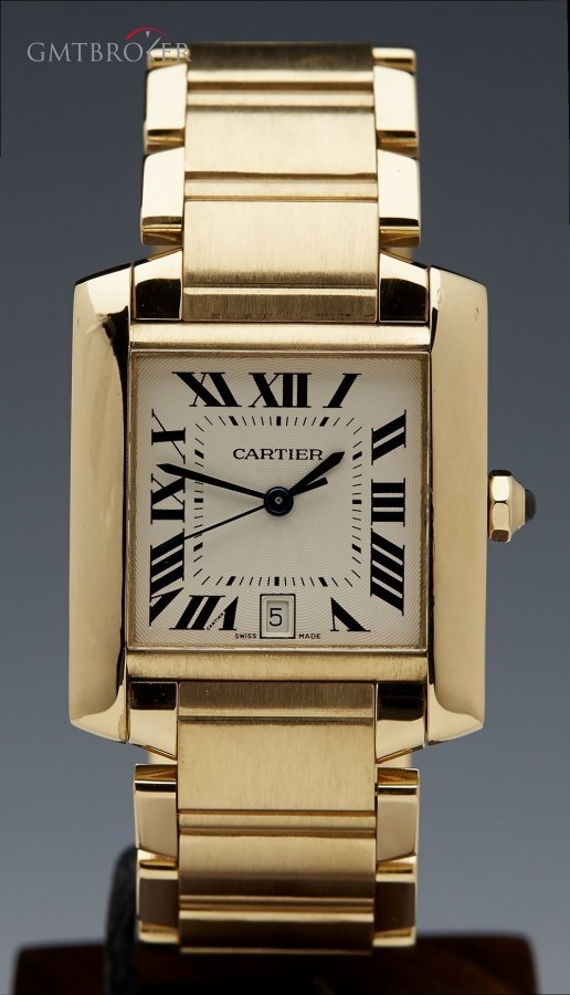 Cartier Tank Francaise Mens 18k Yellow Gold Auto W50001R2 W50001R2 296079
