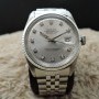 Rolex Datejust 1601 Ss Silver Diamond Dial With Folded J