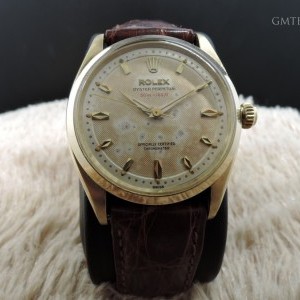 Rolex Oyster Perpetual 6564 14k Yg With Original 2-step 6564 437153