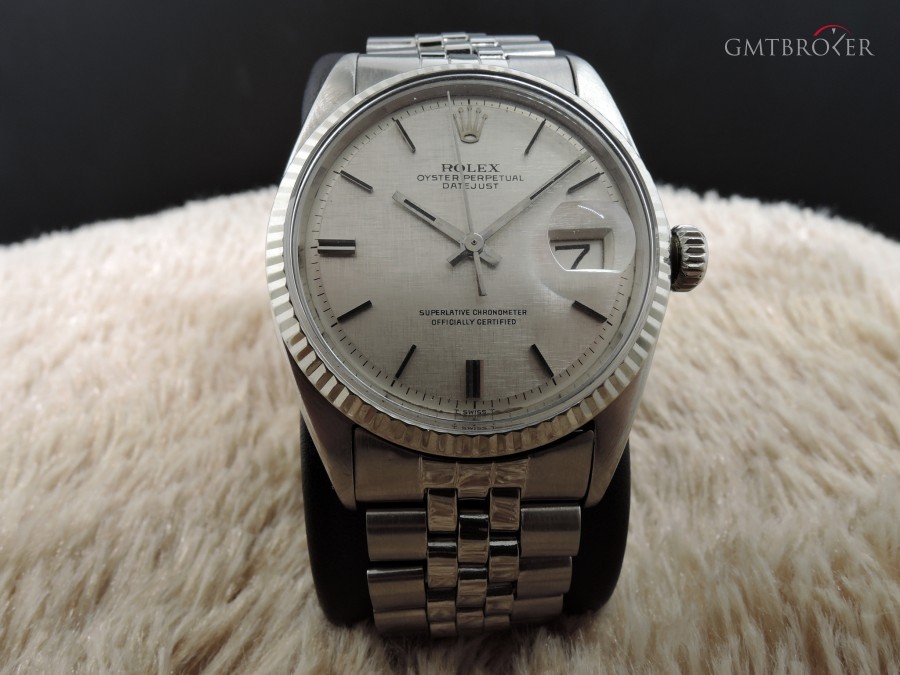 Rolex Datejust 1601 Ss Original Silver Tapestry Dial Wit 1601 439823