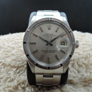 Rolex Oyster Date 1501 With Engine Turned Bezel And Orig 1501 695665