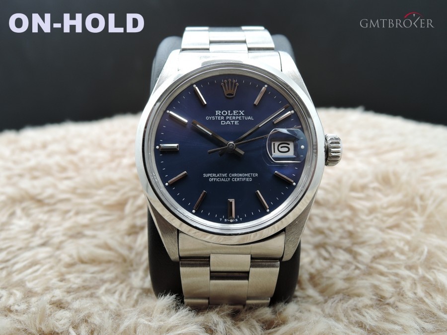 Rolex Oyster Date 1500 Glossy Blue Dial With Solid Oyste 1500 590111