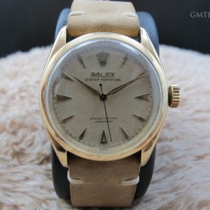 Rolex Semi-bubbleback 6084 14k Yg With Honeycomb Dial 6084 718767
