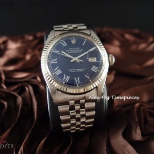 Rolex Datejust 1601 Ss Blue Roman Dial With Jubilee Band 1601 226447