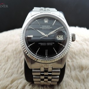 Rolex Datejust 1601 Ss Original Glossy Black Dial With J 1601 464991