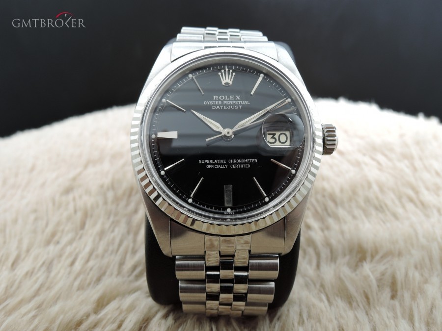 Rolex Datejust 1601 Ss Original Glossy Black Dial With J 1601 464991