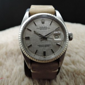 Rolex Datejust 1601 Ss Original Silver Tapestry Dial 1601 607203