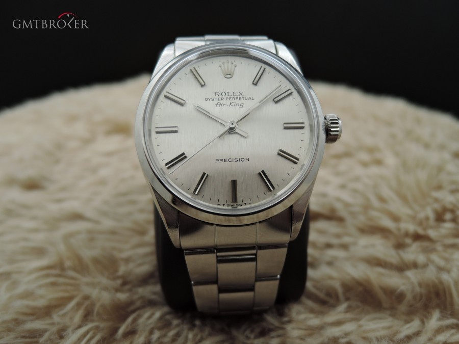 Rolex Air King 5500 Original Silver Linen Dial With Fold 5500 401117